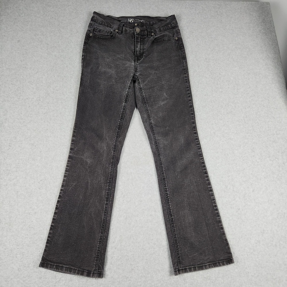 DG2 Diane Gilman Jeans Womens 6P Black Denim Faded Stretch Streetwear Grunge
